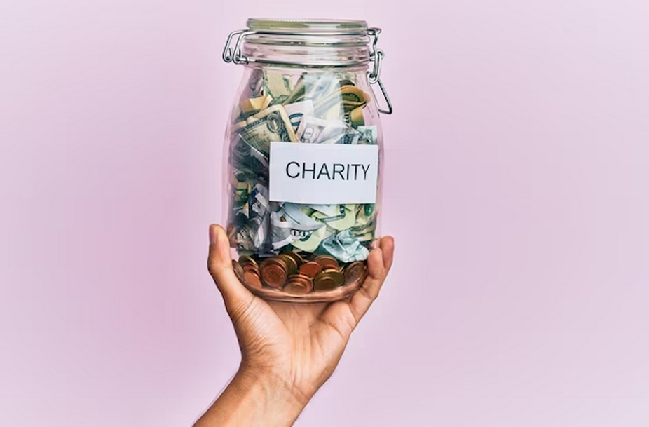 Jar of Money with 'Charity' Label